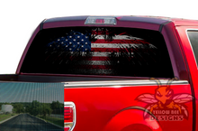 Load image into Gallery viewer, Flag USA Eagle Rear Window decals Perforated vinyl Ford F150 2019, 2020, 2021
