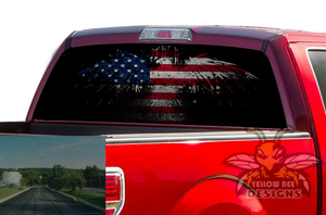 Flag USA Eagle Rear Window decals Perforated vinyl Ford F150 2019, 2020, 2021