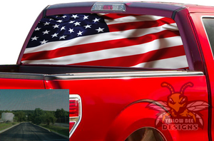 Ford F250 Perforated USA Rear Window Decals Compatible with F150