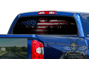 USA Eagle Flag Rear Window stickers Perforated Decals Toyota tundra.