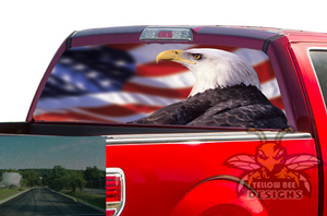 USA Eagle Rear Window decals Perforated vinyl Ford F150 2017, 2018, 2019, 2020