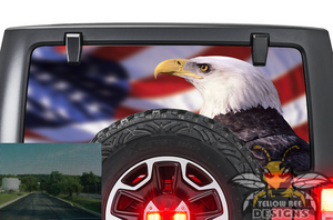 USA Eagle Rear Window stickers JL Wrangler 2020 Perforated decals