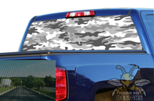 Load image into Gallery viewer, chevy silverado rear window decals Perforated Graphics White Army