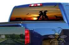 Load image into Gallery viewer, chevy silverado rear window decals Perforated Graphics Wild West