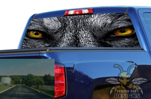 Chevy Silverado Perforated rear window Graphics Wolf Eyes