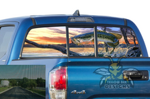 Load image into Gallery viewer, Perforated Blue Sea Rear Window Decal Compatible with Toyota Tacoma