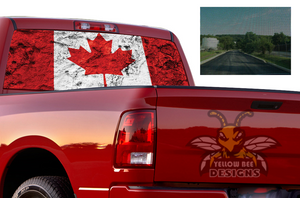Perforated Canada Flag Rear Window Decal Compatible with Dodge Ram 1500, 2500, 3500