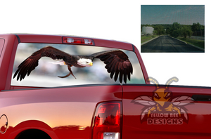Perforated Flying Eagle Window Decal Compatible with Dodge Ram 1500, 2500, 3500