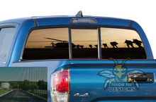 Load image into Gallery viewer, Perforated Helicopter Army Rear Window Decal Compatible with Toyota Tacoma