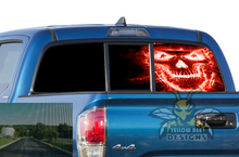 Load image into Gallery viewer, Perforated Red Skull Rear Window Decal Compatible with Toyota Tacoma