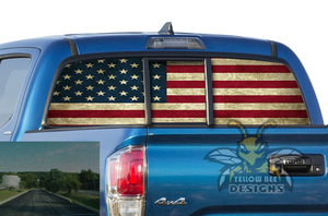 Perforated USA Rear Window Decal Compatible with Toyota Tacoma