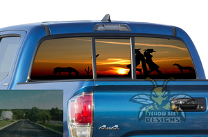 Perforated Wild West Rear Window Decal Compatible with Toyota Tacoma