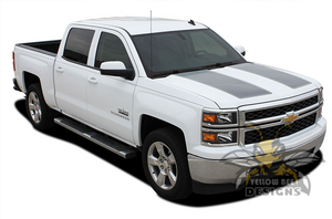 Plain Outline Hood/Tailgate Graphics Vinyl Decals Compatible with Chevrolet Silverado 1500