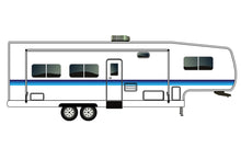Load image into Gallery viewer, Graphics Blue Retro Stripe Decals For Fifth Wheel RV Trailer MotorΗome
