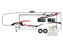 Load image into Gallery viewer, RV Trailer Fifth Wheel Decals, Graphics Vinyl Kits Red-Black