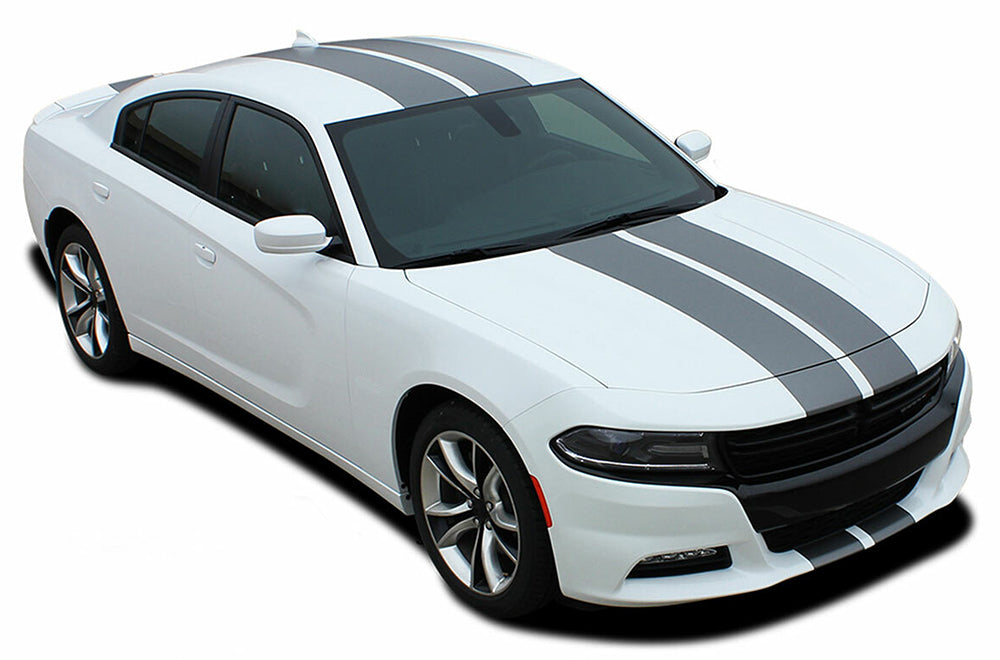 Racing Full Stripes Graphics Vinyl Decal Compatible with Dodge Charger