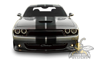 Rally Full Stripes Graphics Decal Compatible with Dodge Challenger 2016, 2017, 2018, 2019, 2020