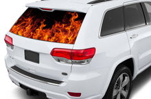 Load image into Gallery viewer, Red Fire Window Perforated Decals Compatible with Jeep Grand Cherokee