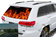 Load image into Gallery viewer, Perforate Red Fire Jeep Grand Cherokee Rear Window Decals