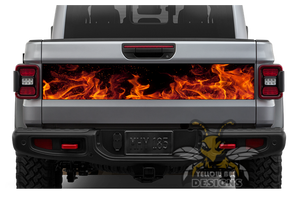 Red Flames designs Graphics for tailgate decals for jeep JT Gladiator