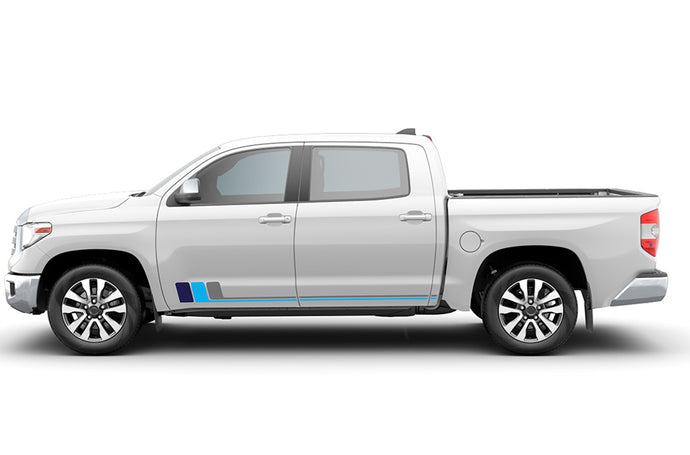 Retro Blue Side Stripes Graphics Decals for Toyota Tundra
