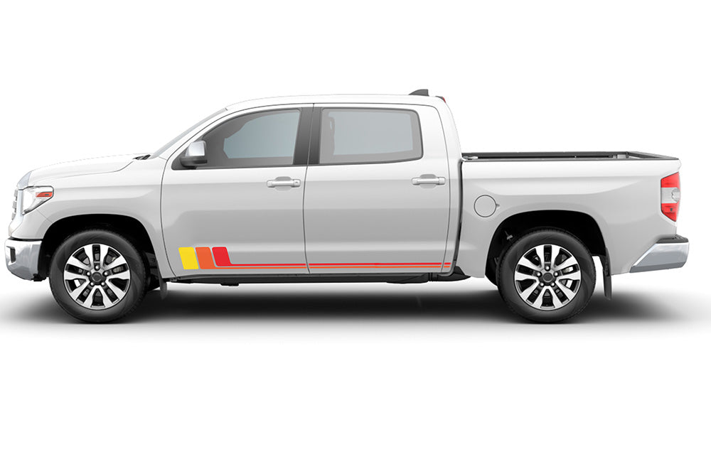 Retro Color Side Stripes Graphics Decals for Toyota Tundra
