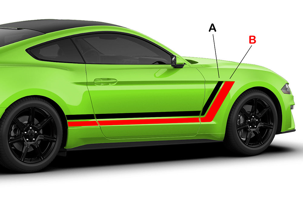 Retro Side Stripes Graphics vinyl graphics for ford Mustang decals