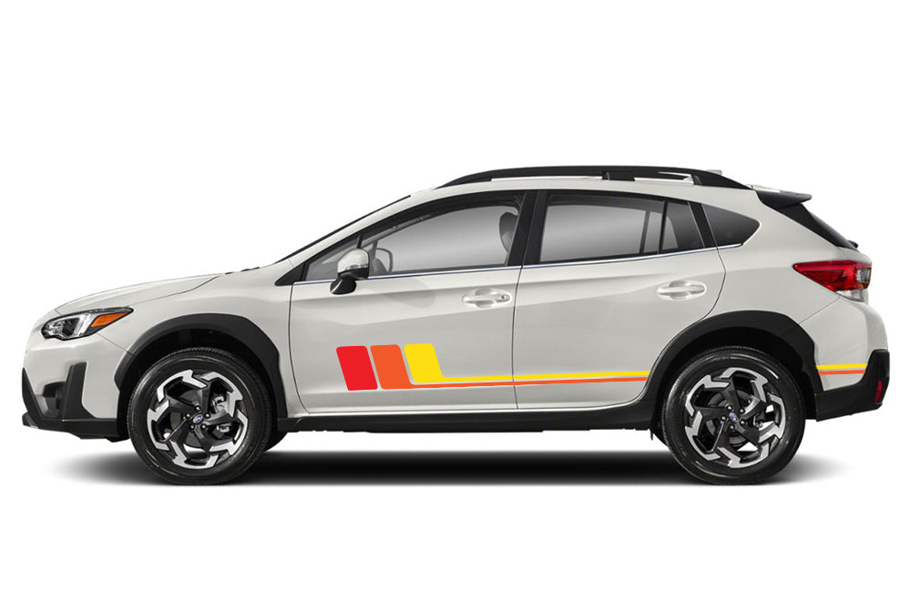 Retro Side Stripes Graphics Vinyl Decals for Subaru Crosstrek