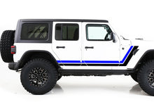 Load image into Gallery viewer, Retro Stripes Graphics Vinyl Decals (Blue - Black) Compatible with Jeep Wrangler