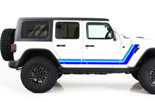 Load image into Gallery viewer, Retro Stripes Graphics Vinyl Decals (Light Blue - Blue) Compatible with Jeep JL Wrangler