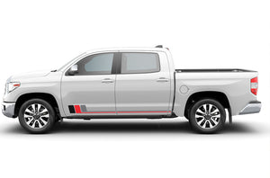 Retro Black-Red-Grey Side Stripes Graphics Decals for Toyota Tundra