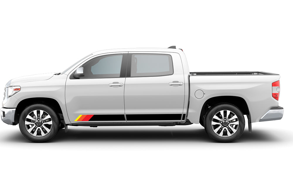 Rocker Retro Color Stripes Graphics Decals for Toyota Tundra