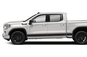 Rocket GMC Side Stripes Graphics Vinyl Decals Compatible with GMC Sierra Crew Cab