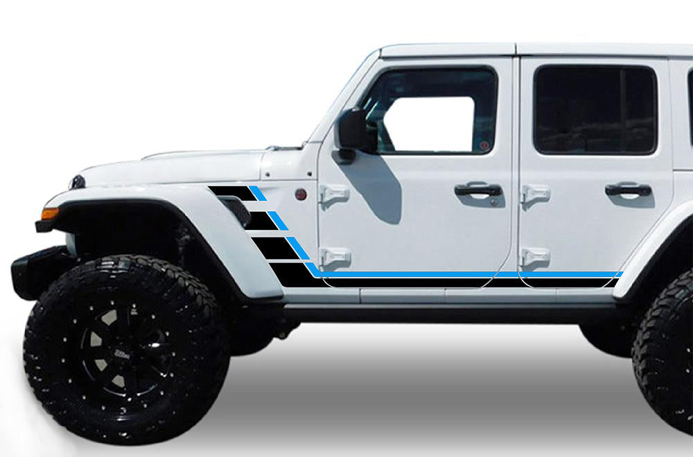 Rocker Stripes Graphics Vinyl Decal Compatible with Jeep JL Wrangler