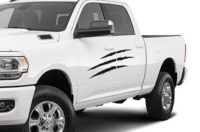 Scratches Graphics Vinyl Decal Compatible with Dodge Ram Crew Cab 3500 Bed 6'4”