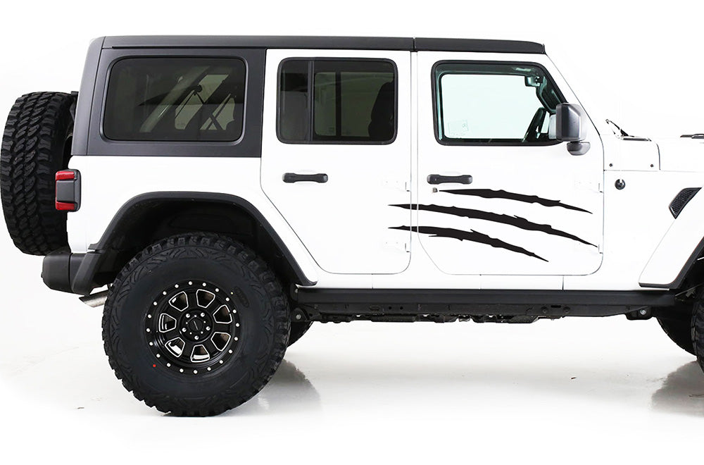 Scratches Side Graphics Kit Vinyl Decal Compatible with Jeep JL Wrangler 2018-Present
