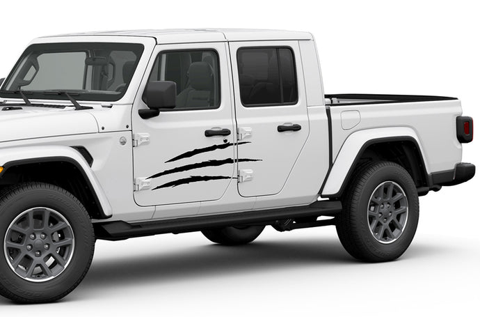 Scratches Side Graphics Kit Vinyl Decal Compatible with Jeep JT Gladiator 4 Door