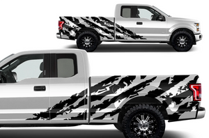 Shred Bed Sticker Graphics decals for Ford F150 Super Crew Cab