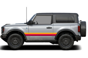 Side 2 Door Stripes Retro Graphics Decals Compatible with Ford Bronco
