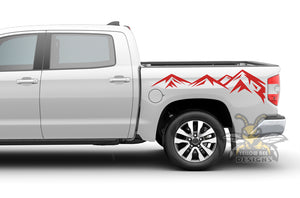 Side Bed Mountains Graphics Vinyl Decals for Toyota Tundra