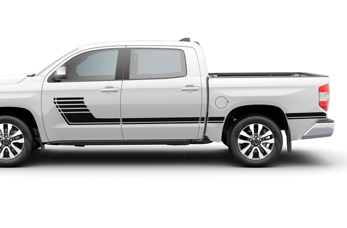 Side Center Hockey Stripes Graphics Vinyl Decals for Toyota Tundra