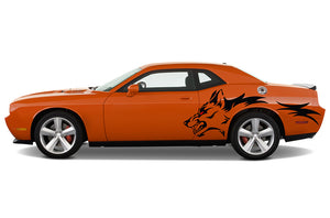 Side Coyote Red Eyes Graphics Vinyl Decals Compatible with Dodge Challenger