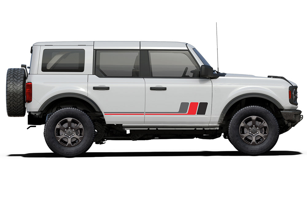 Side Door Dark Retro Stripes vinyl Graphics Decals for ford bronco