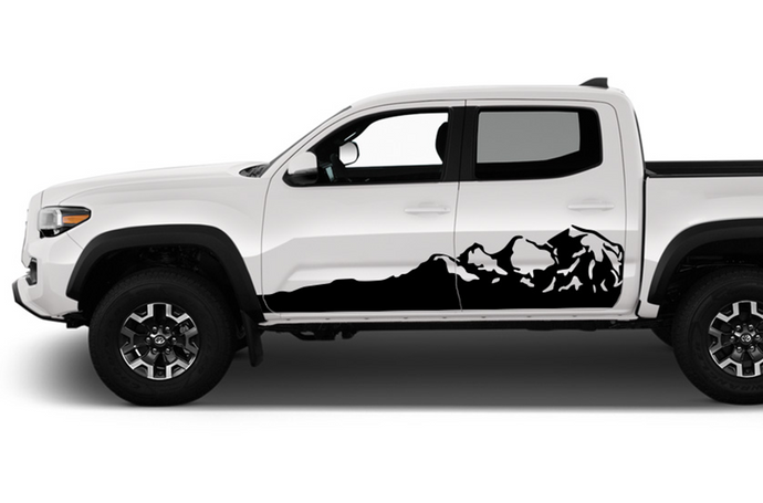 Side Door Mountain Graphics Decals Vinyl Compatible with Toyota Tacoma Double Cab