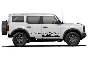 Side Door Mountain Graphics Vinyl Decals Compatible with Ford Bronco