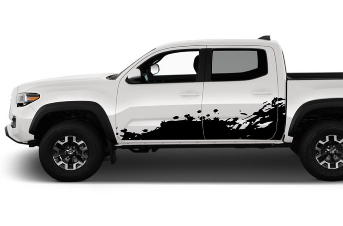 Side Door Splash Graphics Kit Vinyl Decal Compatible with Toyota Tacoma Double Cab