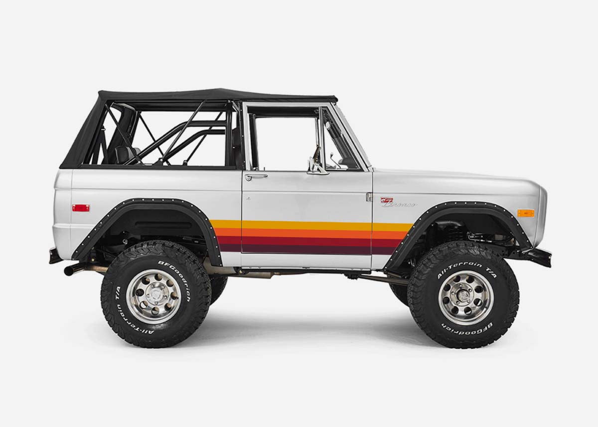 Side Door decals vinyl Graphics Retro Stripes for Ford bronco