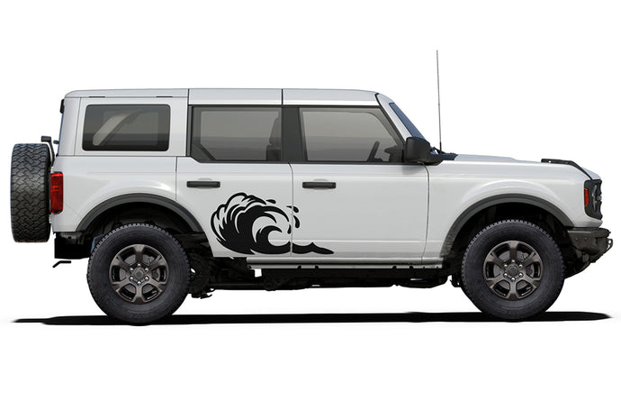 Side Door Wavy Graphics Vinyl Decals for Ford bronco