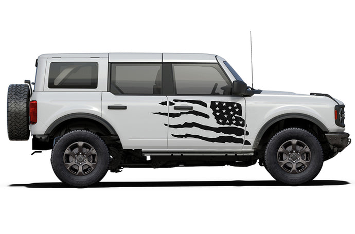 Side Doors USA Flag Graphics Vinyl Decals for Ford bronco