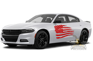 Side Doors USA Flag Graphics vinyl decals for Dodge Charger